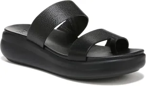 Naturalizer Women's Drift 2 Slip On Platform Sandal Slide Sandal Black Leather 10 M