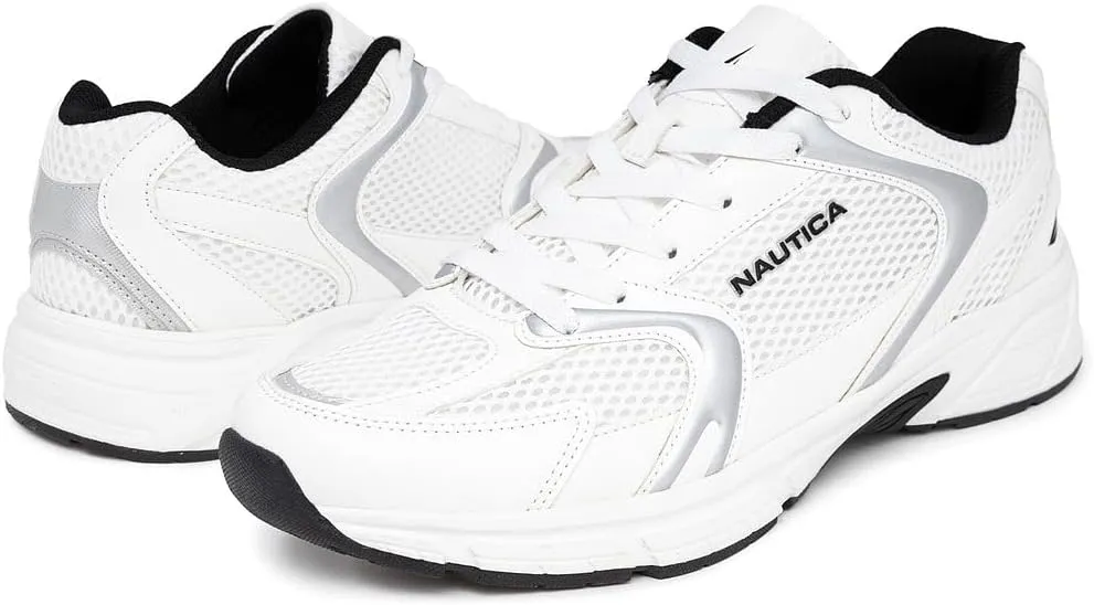 Nautica Mens Running Sneakers Sport Fashion Lace-Up Athletic Soft Shoes for Gym Tennis Men – Cushioned, Breathable, Lightweight & Comfortable