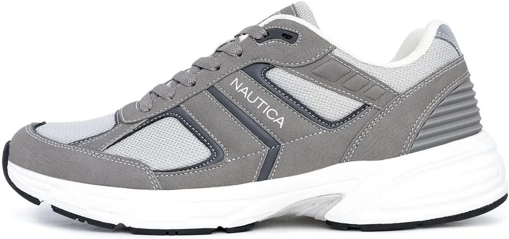 Nautica Mens Running Sneakers Sport Fashion Lace-Up Athletic Soft Shoes for Gym Tennis Men – Cushioned, Breathable, Lightweight & Comfortable