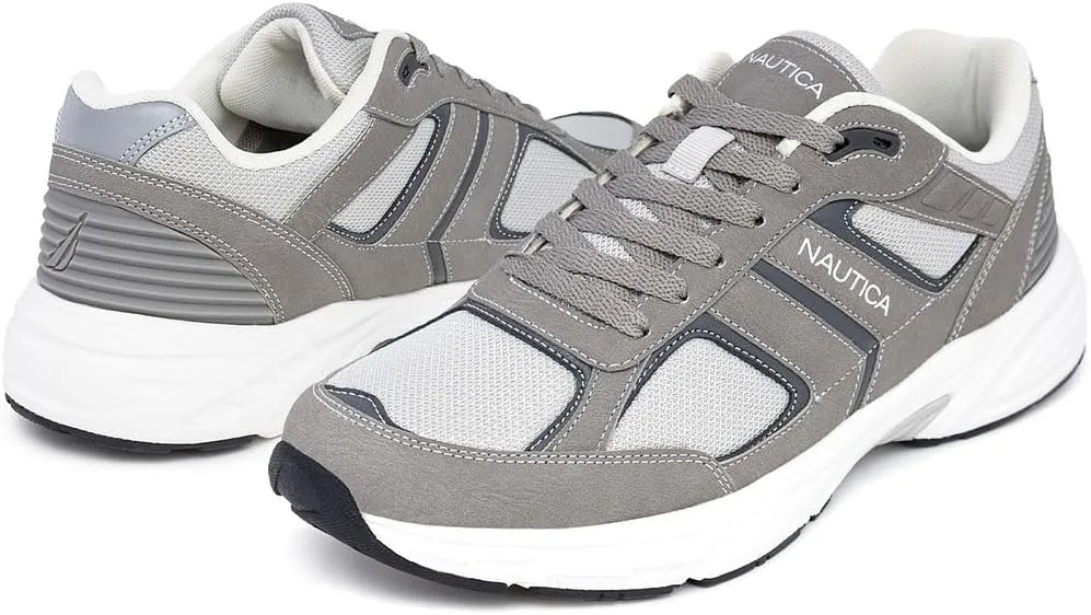 Nautica Mens Running Sneakers Sport Fashion Lace-Up Athletic Soft Shoes for Gym Tennis Men – Cushioned, Breathable, Lightweight & Comfortable