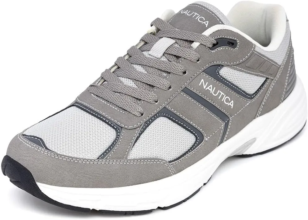Nautica Mens Running Sneakers Sport Fashion Lace-Up Athletic Soft Shoes for Gym Tennis Men – Cushioned, Breathable, Lightweight & Comfortable