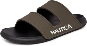Nautica Men's Slides Sport Shower Athletic Sandals for Indoor & Outdoor with Double Arch Support - Lightweight, Durable and Comfortable