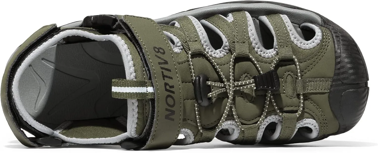 NORTIV 8 Men's Sandals, Closed Toe Athletic Sport Sandals, Mens Summer Shoes, Lightweight Trail Walking Sandals for Men