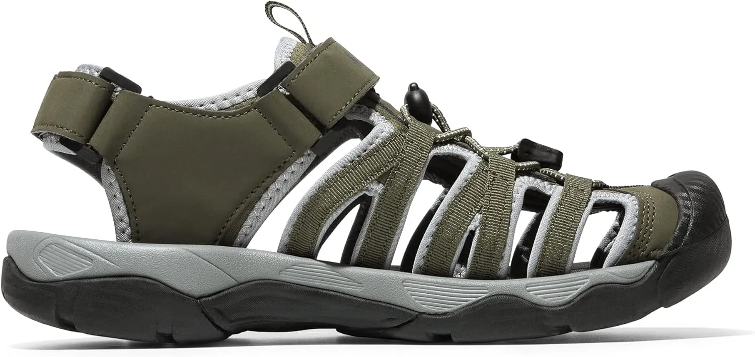 NORTIV 8 Men's Sandals, Closed Toe Athletic Sport Sandals, Mens Summer Shoes, Lightweight Trail Walking Sandals for Men