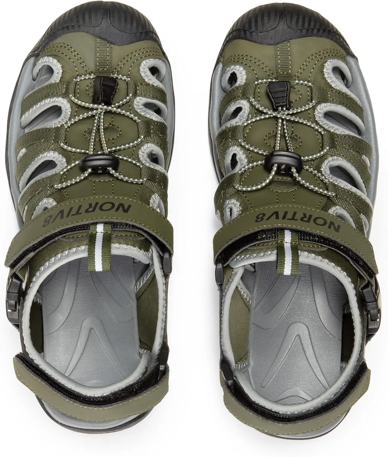 NORTIV 8 Men's Sandals, Closed Toe Athletic Sport Sandals, Mens Summer Shoes, Lightweight Trail Walking Sandals for Men