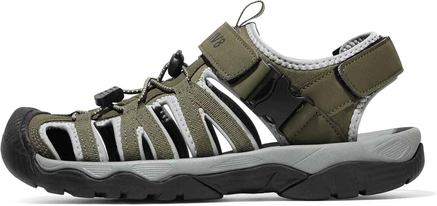 NORTIV 8 Men's Sandals, Closed Toe Athletic Sport Sandals, Mens Summer Shoes, Lightweight Trail Walking Sandals for Men