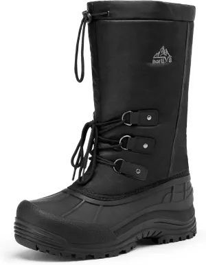 NORTIV 8 Men's Waterproof Hiking Winter Snow Boots Insulated Fur Liner Lightweight Outdoor Tall Boots
