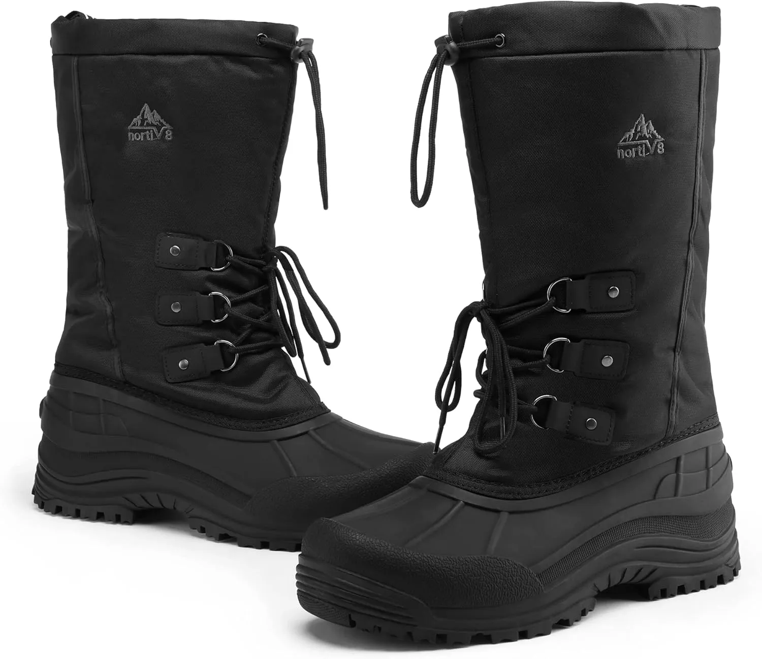 NORTIV 8 Men's Waterproof Hiking Winter Snow Boots Insulated Fur Liner Lightweight Outdoor Tall Boots