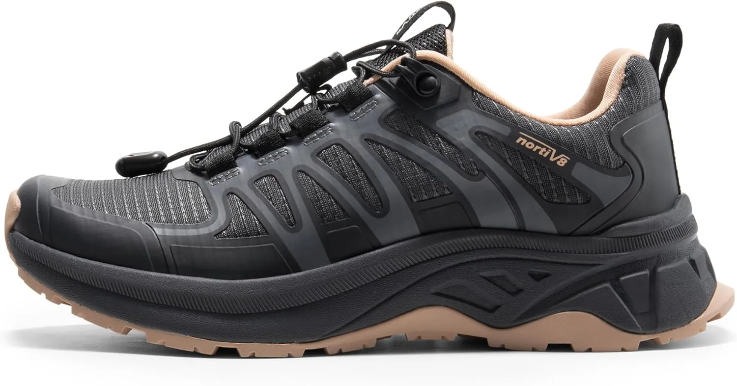 NORTIV 8 Women's Quick Laces Hiking Shoes, Lightweight Trail Running Sneakers for Walking, Outdoors, Trekking, Camping