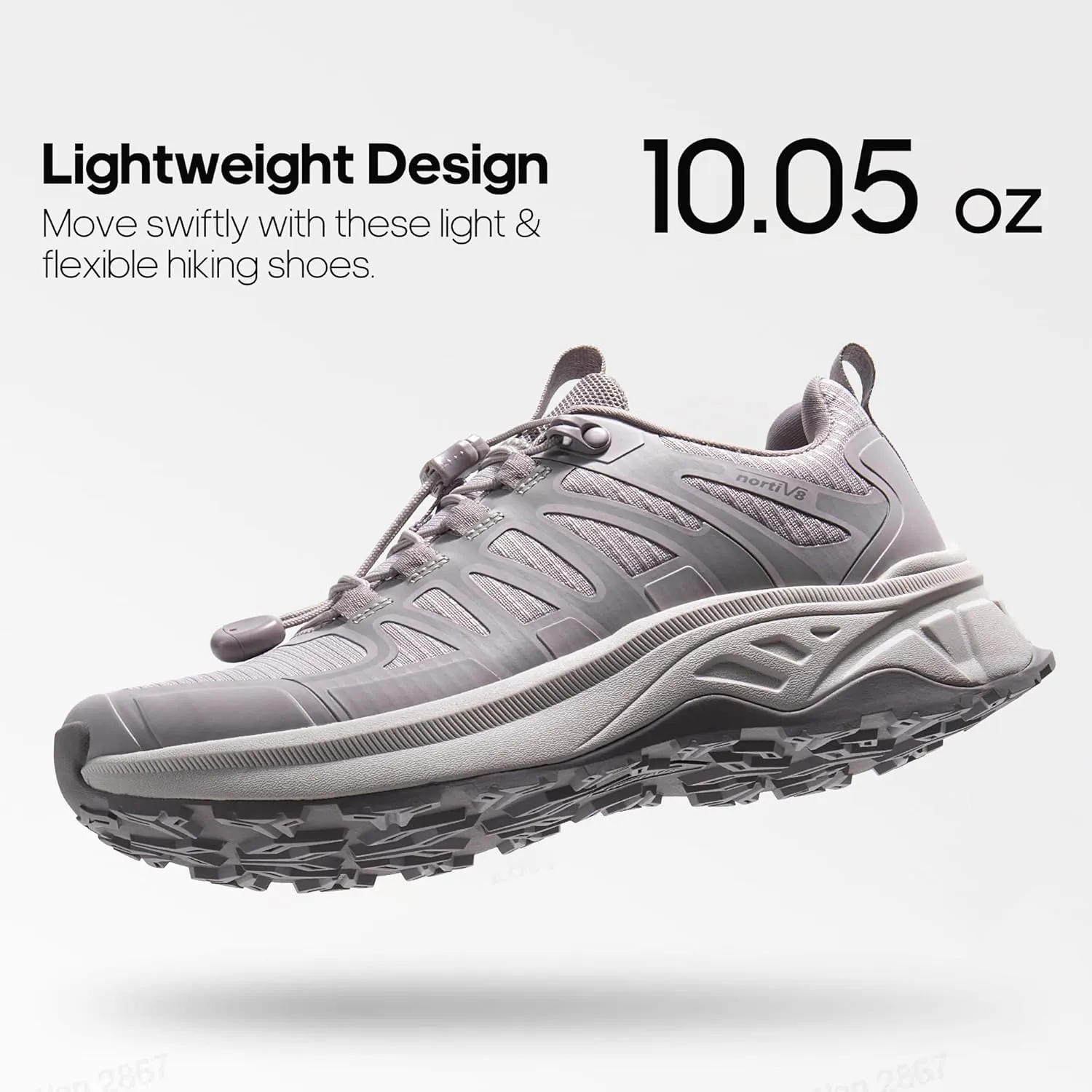 NORTIV 8 Women's Quick Laces Hiking Shoes, Lightweight Trail Running Sneakers for Walking, Outdoors, Trekking, Camping