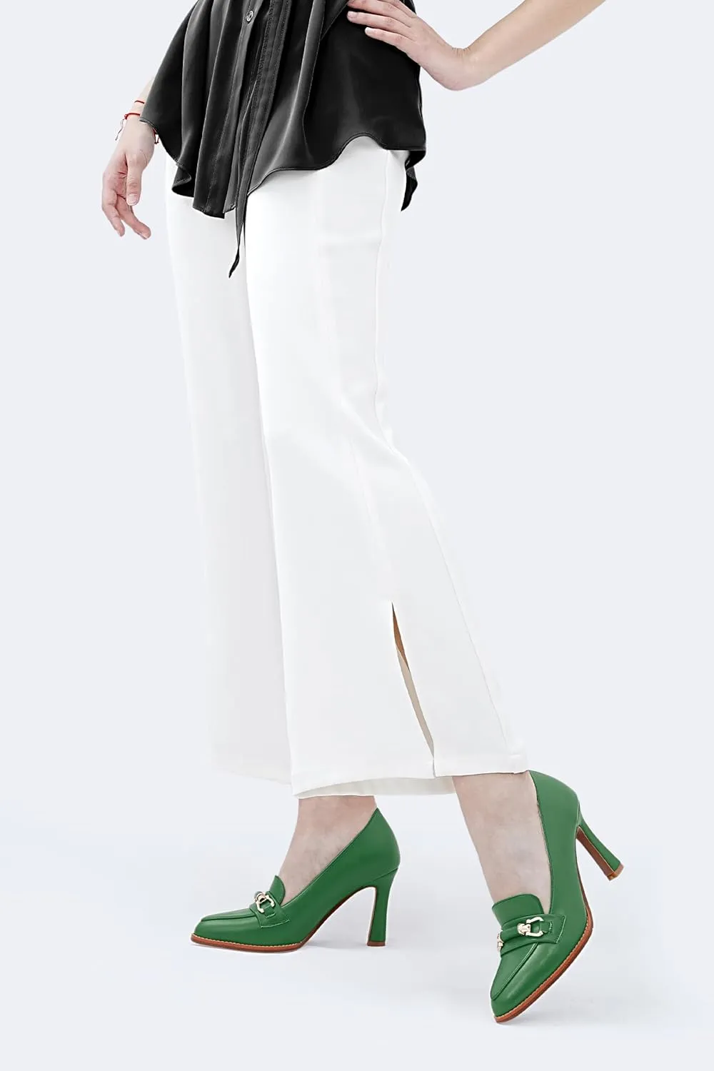 Oh Mispares Women’s Stiletto High Heel Pumps Pointed Toe Slip-on Loafers Shoes for Office Work Casual Daily Life Party 3.5 Inches Heels