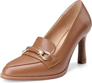 Oh Mispares Women’s Stiletto High Heel Pumps Pointed Toe Slip-on Loafers Shoes for Office Work Casual Daily Life Party 3.5 Inches Heels