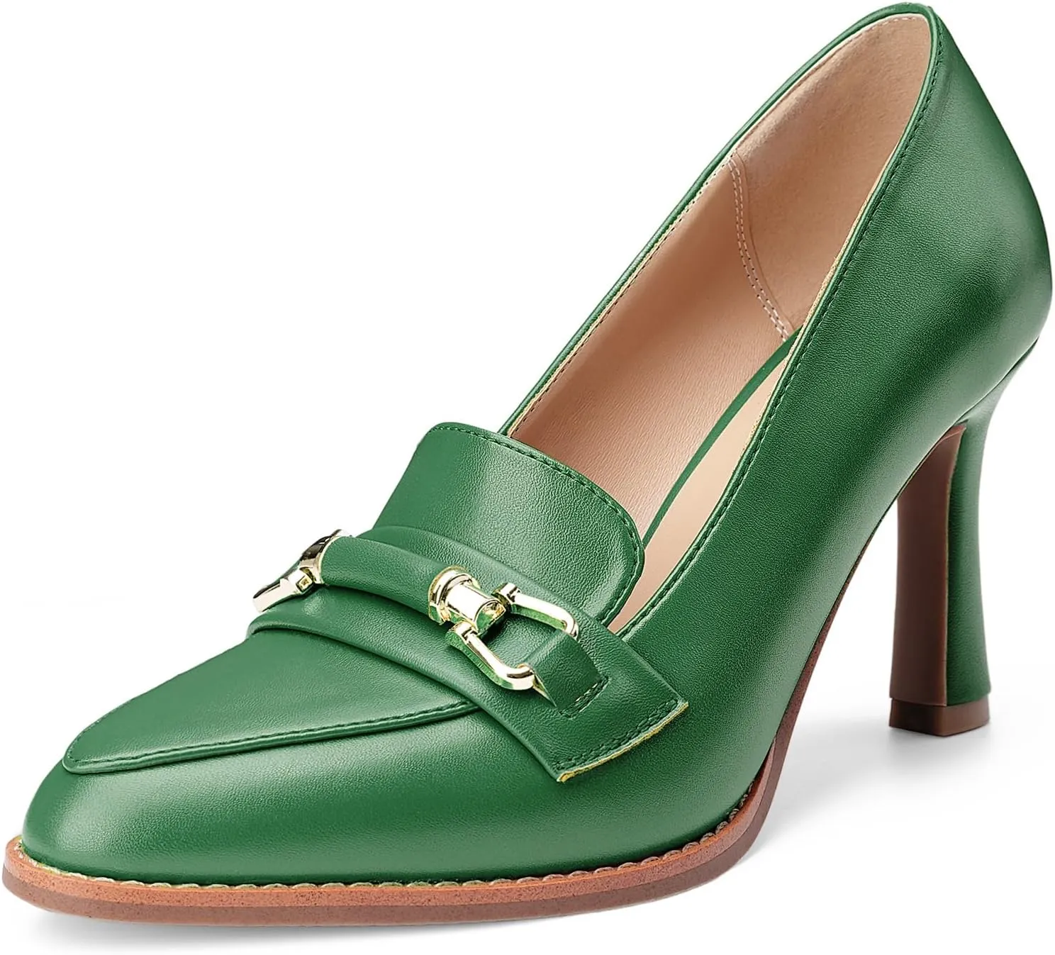 Oh Mispares Women’s Stiletto High Heel Pumps Pointed Toe Slip-on Loafers Shoes for Office Work Casual Daily Life Party 3.5 Inches Heels