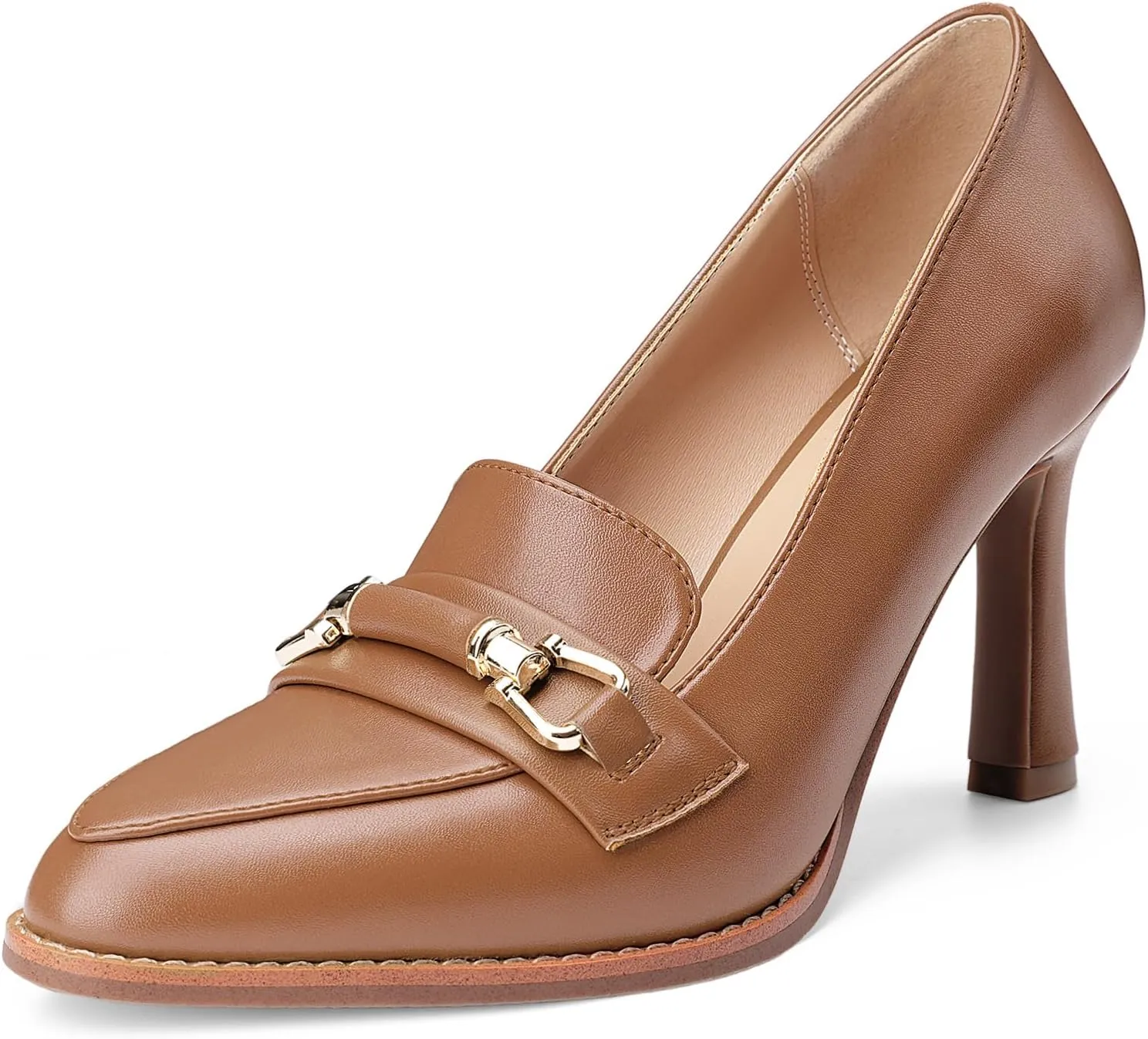 Oh Mispares Women’s Stiletto High Heel Pumps Pointed Toe Slip-on Loafers Shoes for Office Work Casual Daily Life Party 3.5 Inches Heels