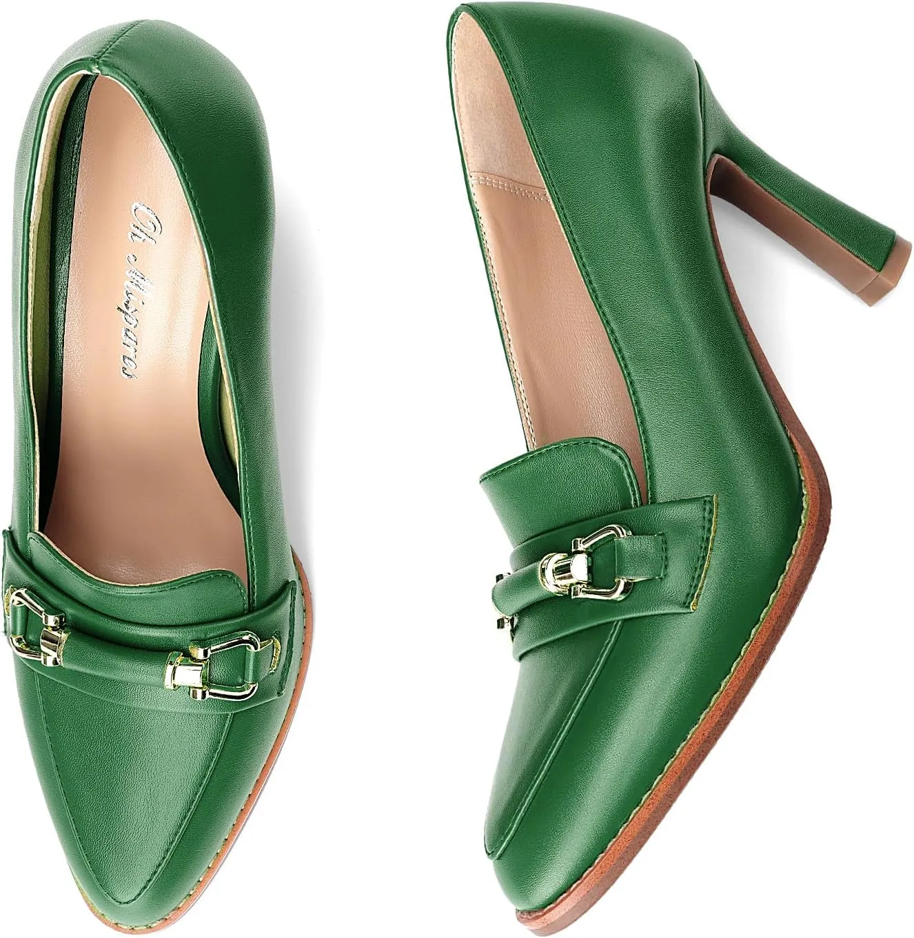 Oh Mispares Women’s Stiletto High Heel Pumps Pointed Toe Slip-on Loafers Shoes for Office Work Casual Daily Life Party 3.5 Inches Heels
