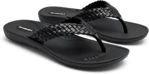 OKABASHI Women's Baha Flip Flop (Black, ML) | Contoured Footbed w/Arch Support for All-Day Comfort | Slip-Resistant & Waterproof | Sustainably Made in The USA