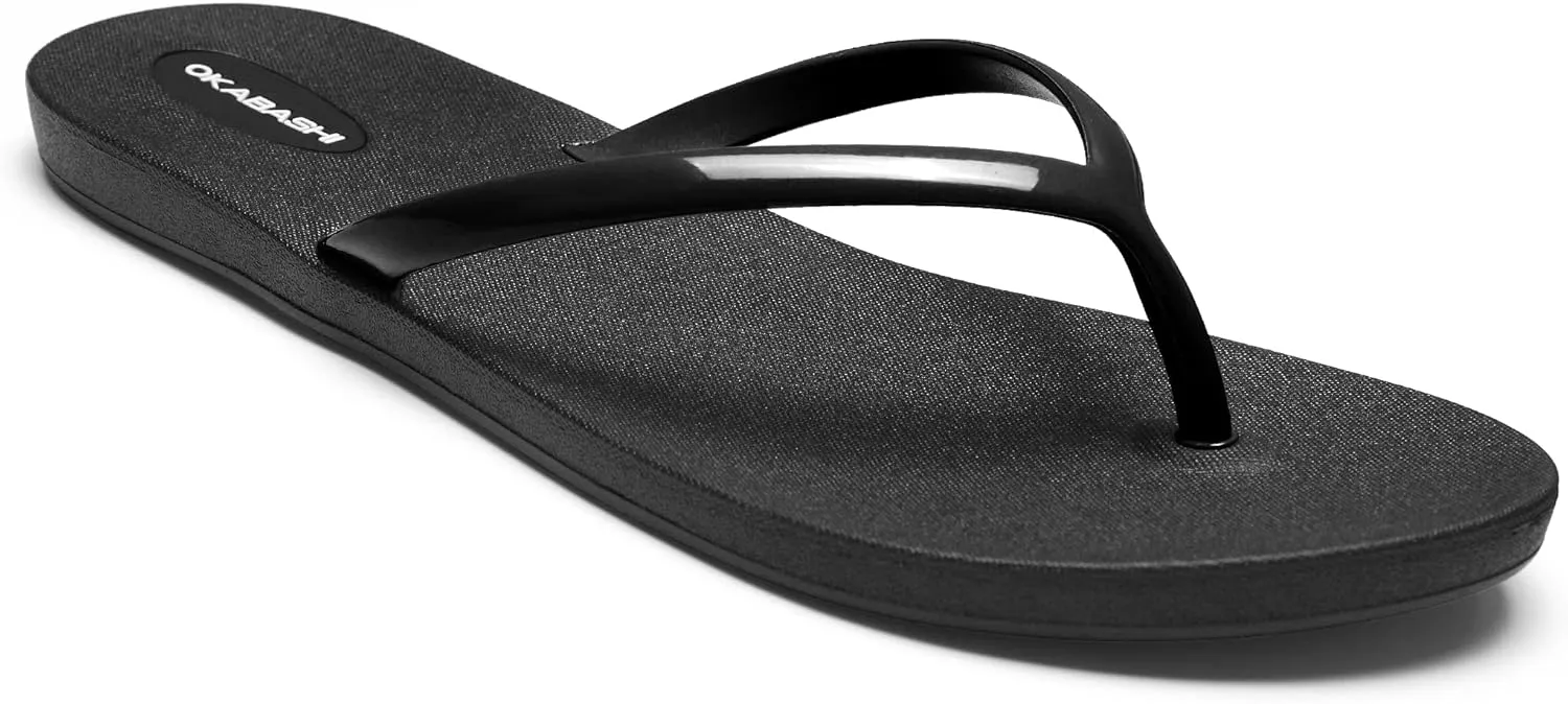 OKABASHI Women's Shoreline Flip Flop | Sculpted Footbeed for All-Day Comfort | Slip-Resistant & Waterproof | Sustainably Made in the USA