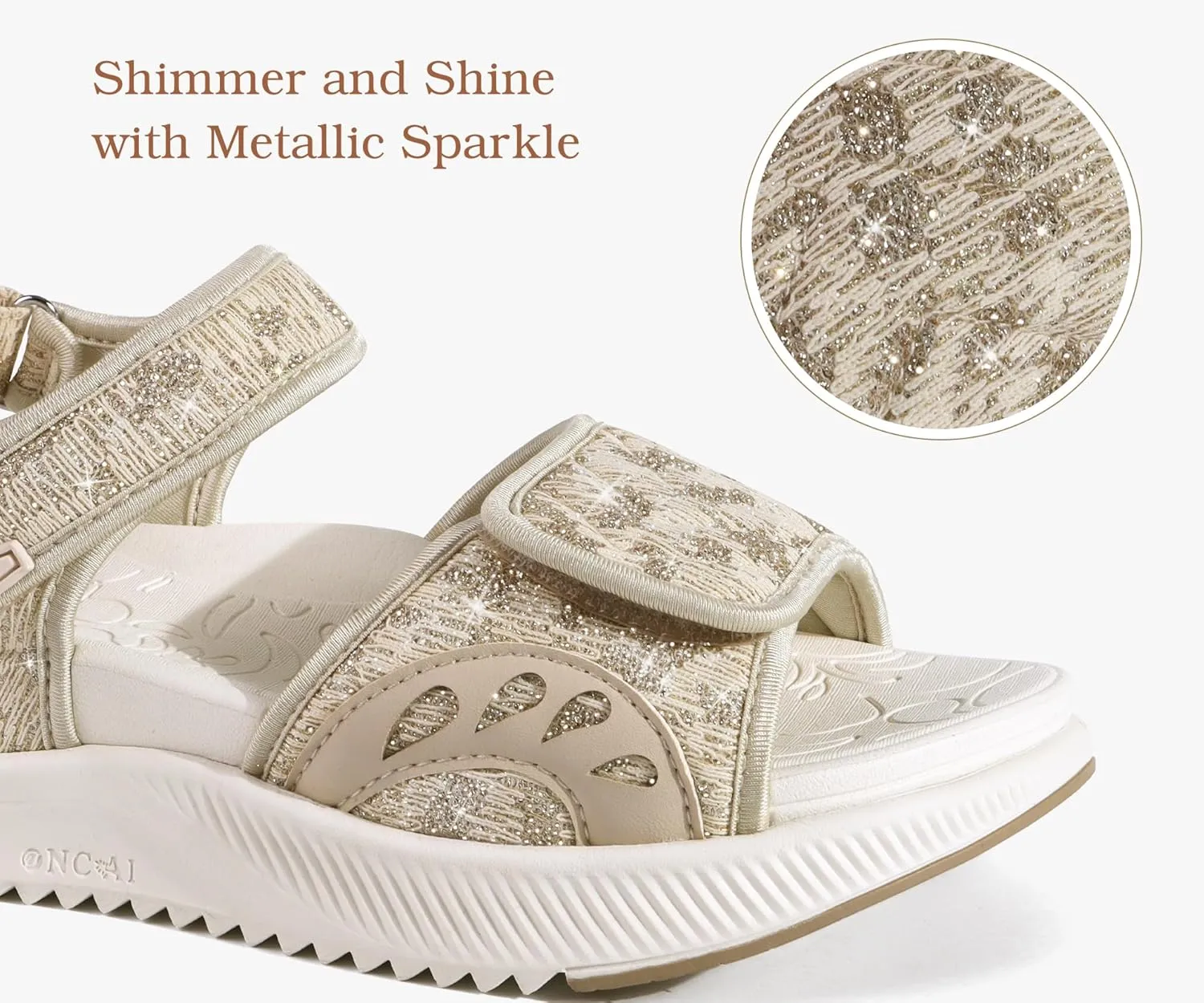ONCAI Walking Sandals Women,Arch Support Hiking Sandals with Orthotic Outdoor Footbed for Plantar Fasciitis,Water Athletic Platform Sandalias Mujer with 3 Adjustable Strap (US Size 6-12)