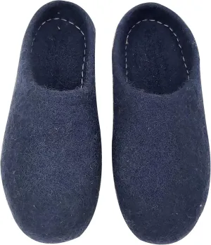 Organic Wool Slippers - Wool Felt Slip-On House Slippers for Women - Indoor/Outdoor Womens Mules Shoes Men