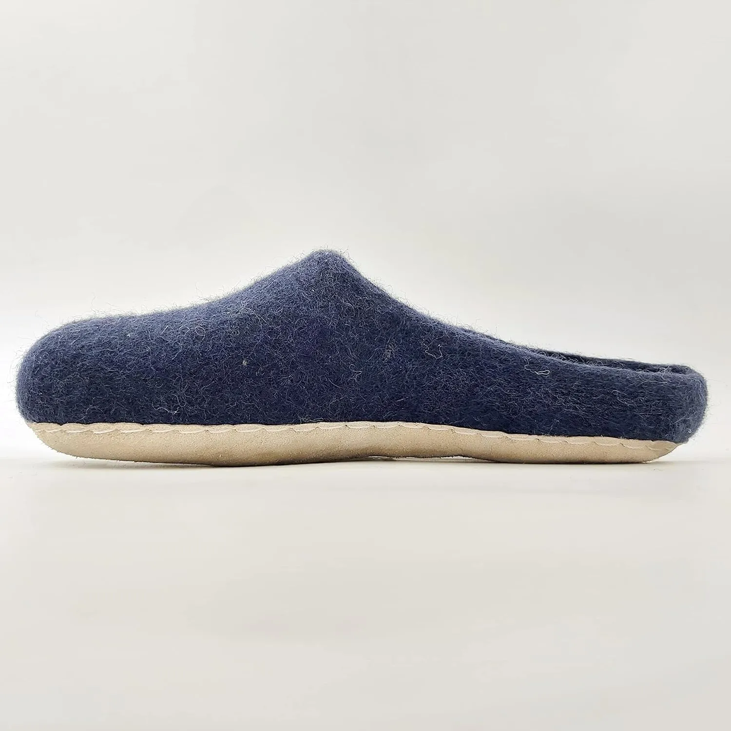 Organic Wool Slippers - Wool Felt Slip-On House Slippers for Women - Indoor/Outdoor Womens Mules Shoes Men