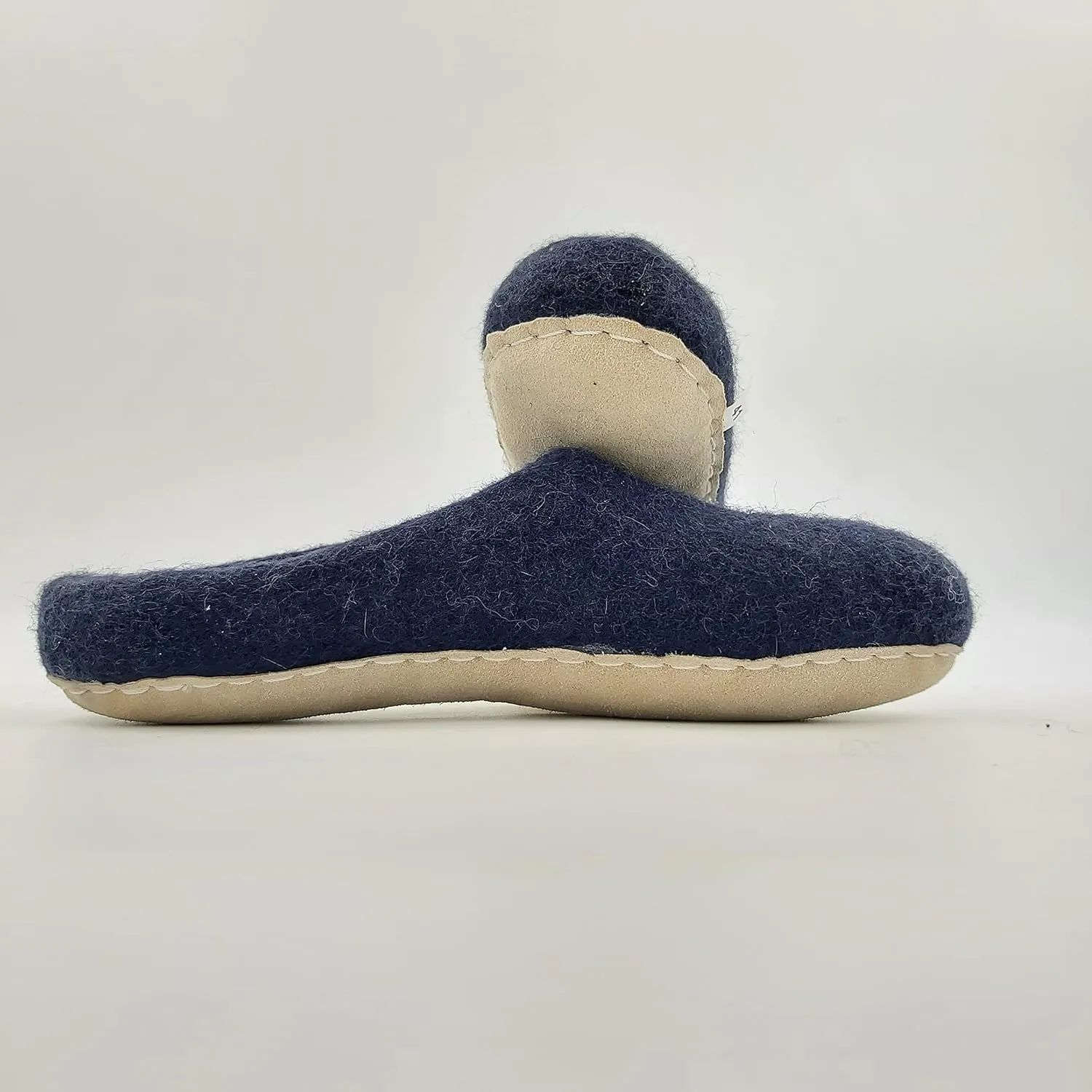 Organic Wool Slippers - Wool Felt Slip-On House Slippers for Women - Indoor/Outdoor Womens Mules Shoes Men