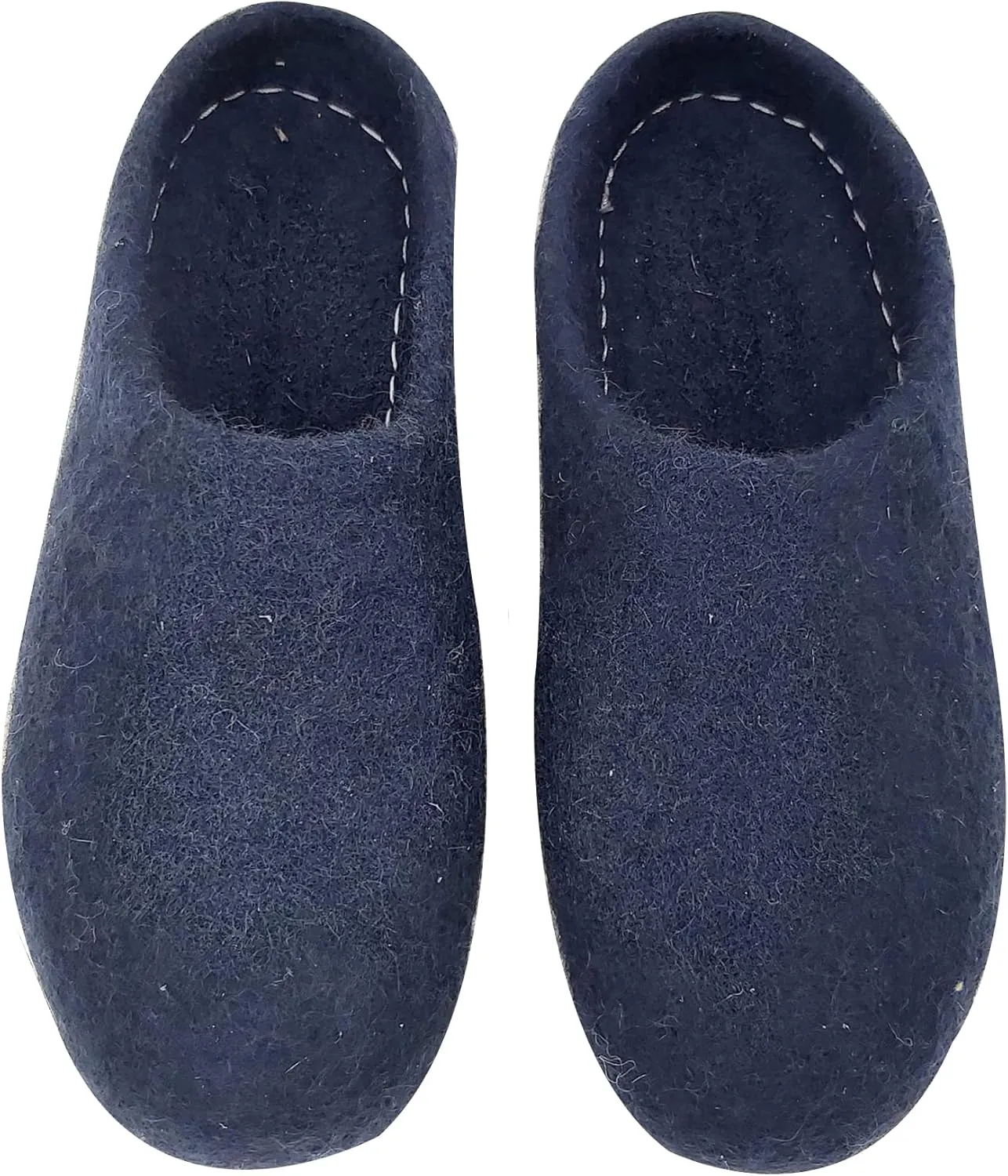 Organic Wool Slippers - Wool Felt Slip-On House Slippers for Women - Indoor/Outdoor Womens Mules Shoes Men