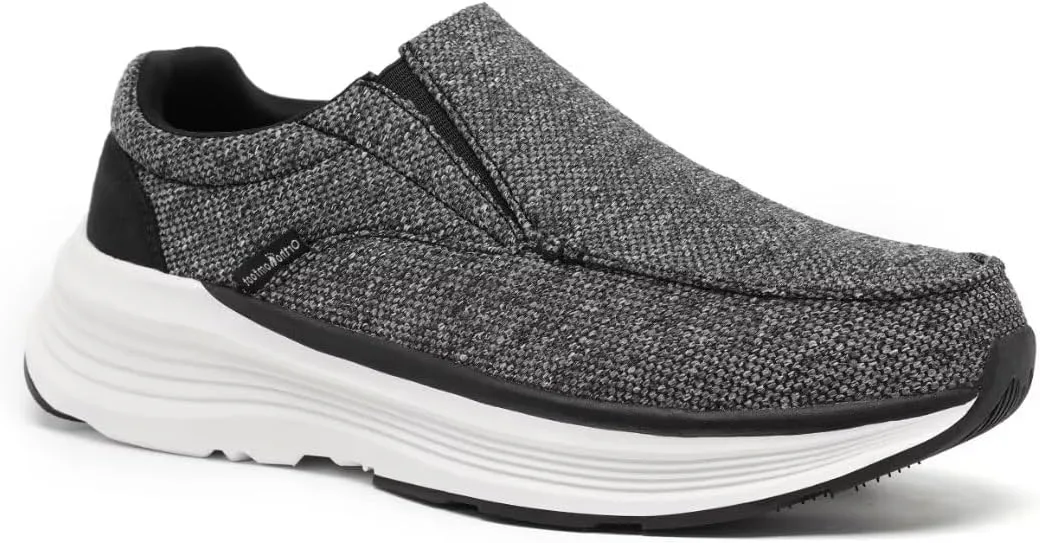 OrthoComfoot Men's Orthopedic Outdoor Slip-On Loafers Walking Shoes: Arch Support Plantar Fasciitis Sneakers, Comfort Classic Canvas Shoes for Foot and Heel Pain