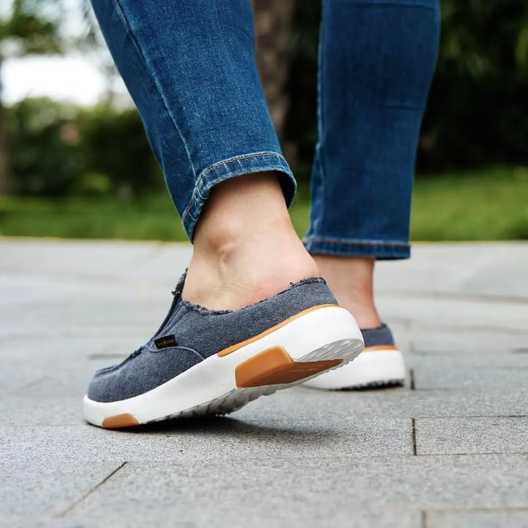 OrthoComfoot Men's Orthopedic Slip-On Loafers Walking Shoes with Arch Support: Casual Plantar Fasciitis Slippers for Flat Feet, Comfortable Orthotic Shoes for Foot and Heel Pain Relief