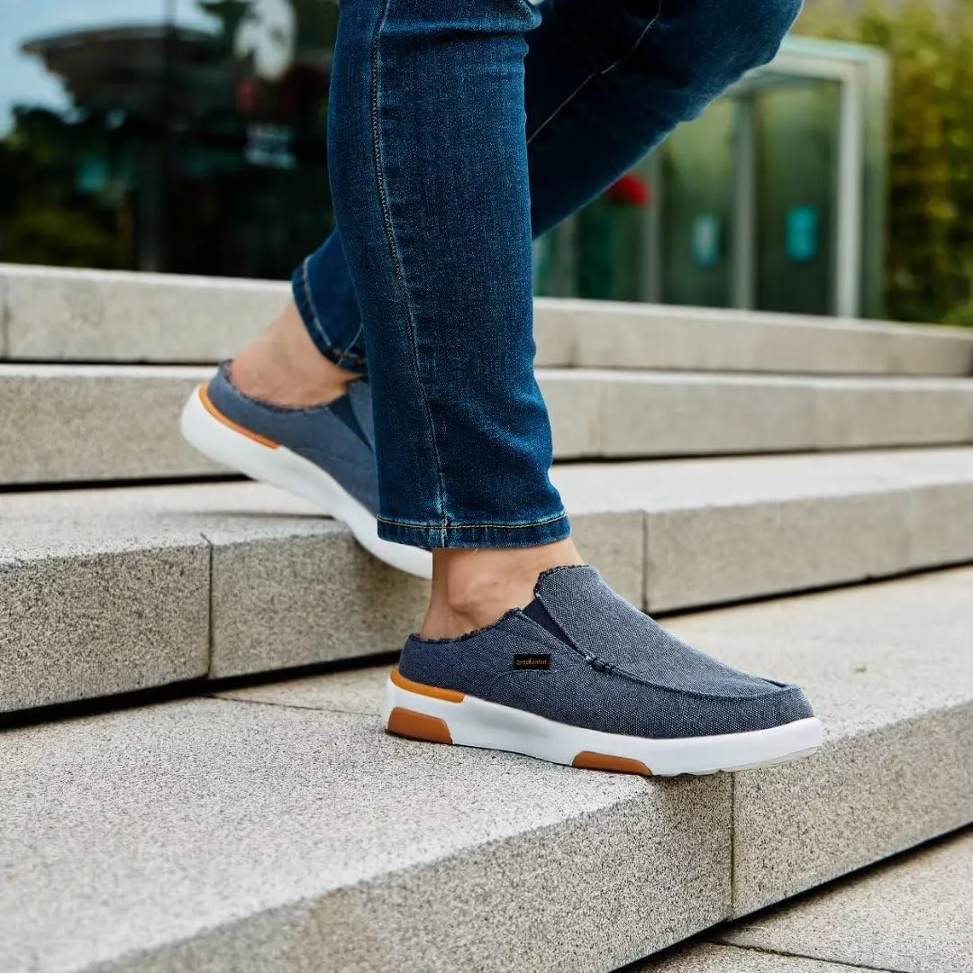 OrthoComfoot Men's Orthopedic Slip-On Loafers Walking Shoes with Arch Support: Casual Plantar Fasciitis Slippers for Flat Feet, Comfortable Orthotic Shoes for Foot and Heel Pain Relief