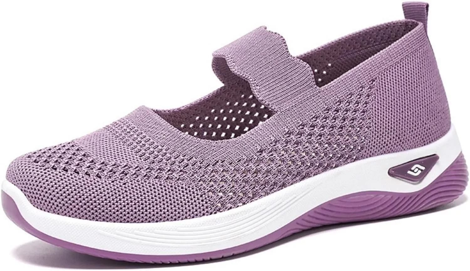 Orthopedic Woven Breathable Shoes Womens Arch Support Walking Shoes Slip On Diabetic Foam Sneakers Lightweight Soft Sole Walking Sneakers