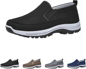 Orthoture Mens Shoes Orthowalkway Mens Shoes Walking Shoes Men Outdoor Casual Arch Support Slip-On Canvas Loafers