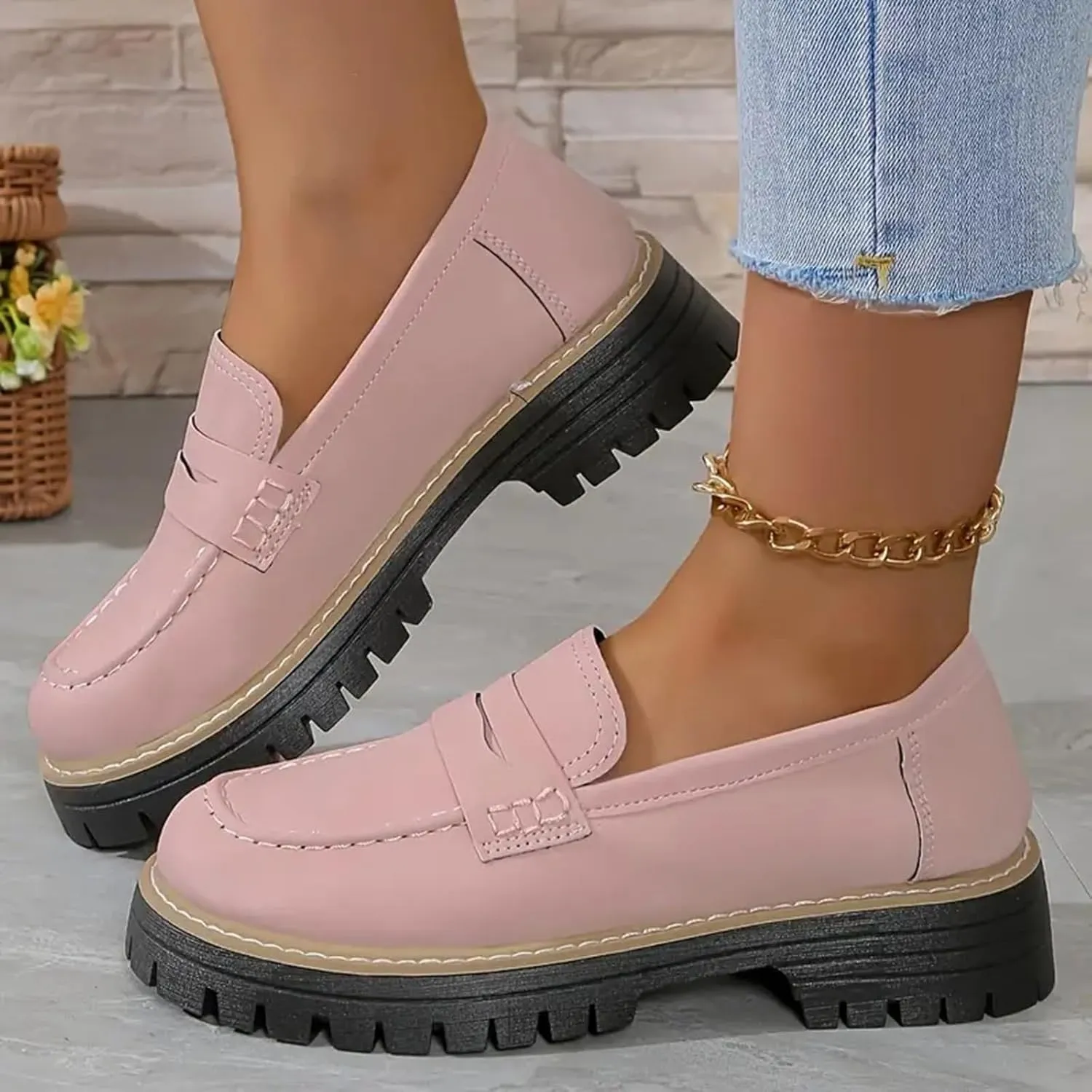 Orthoture-Orthopedic Platform Loafers Comfort Suede Orthopedic Shoes Womens Round Toe Walking Shoe Slip on Shoes