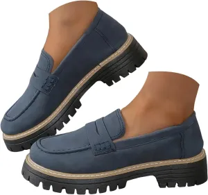 Orthoture-Orthopedic Platform Loafers Comfort Suede Orthopedic Shoes Womens Round Toe Walking Shoe Slip on Shoes