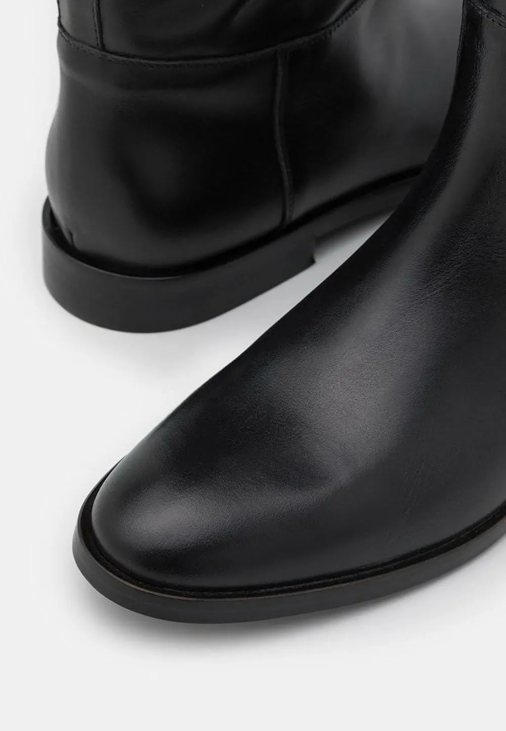 Ouepiano Women's Knee High Boots Slip On Round Toe Riding Boots Side Zipper Metal Buckle Fashion Comfortable Tall Long Boots