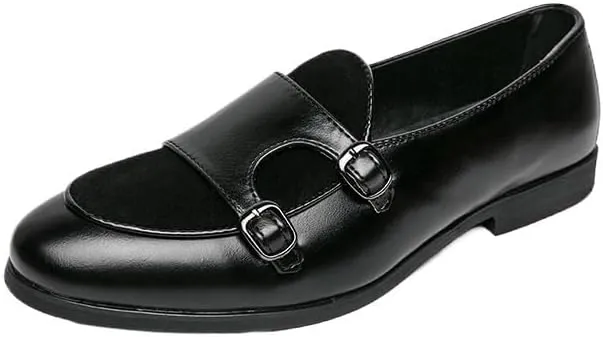 Patchwork Suede Leather Shoes British Low Top Non Slip Walking Men's Slip On Dress Casual Loafers Shoes Soft Sole Bean Shoes