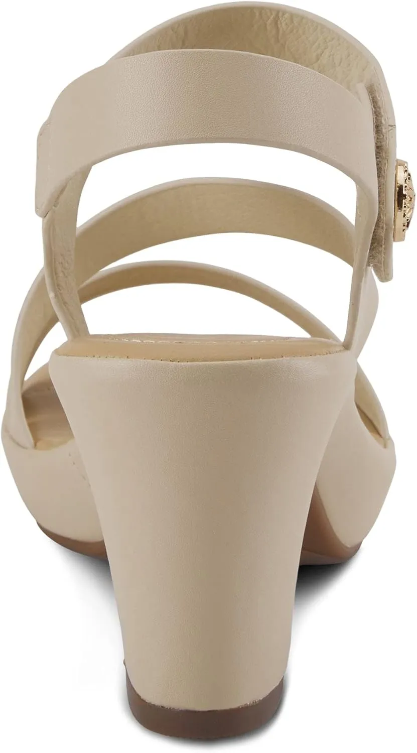PATRIZIA Spring Step Asymadade Sandals for Women - Low Heel Slip-On Summer Sandals - Ladies Casual Platform Sandal with Hook and Loop