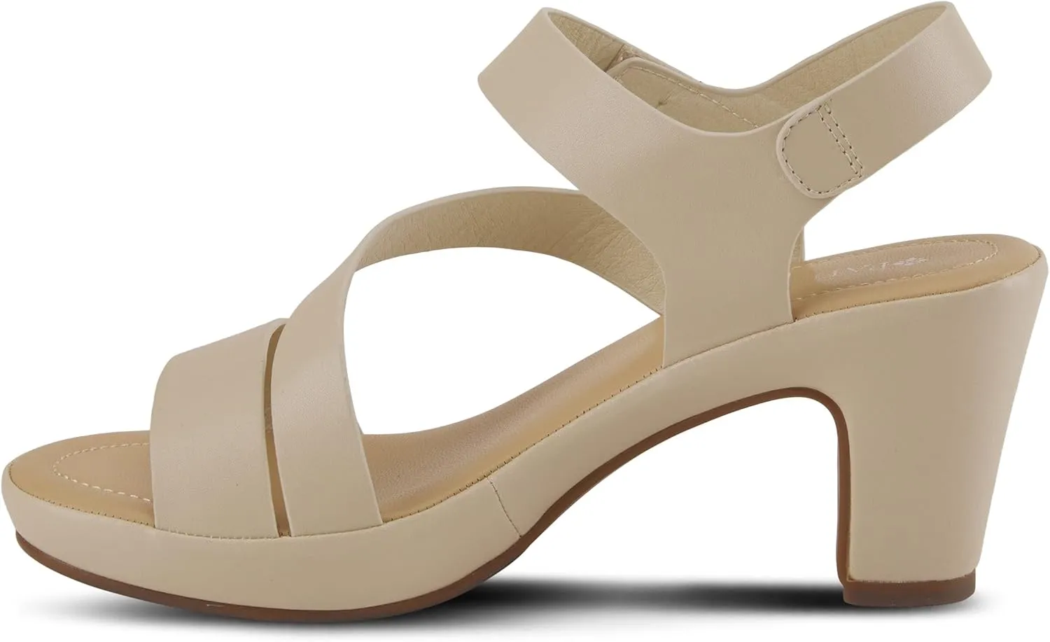 PATRIZIA Spring Step Asymadade Sandals for Women - Low Heel Slip-On Summer Sandals - Ladies Casual Platform Sandal with Hook and Loop