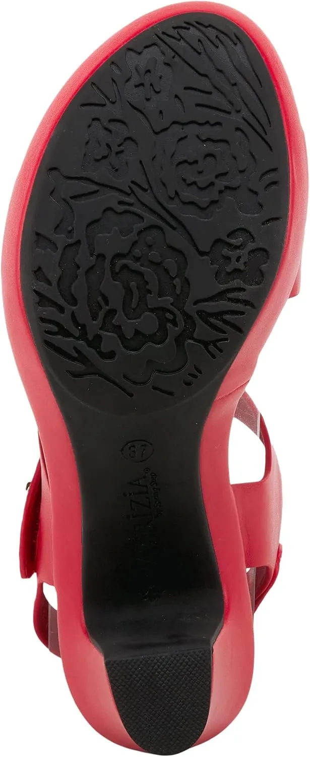 PATRIZIA Spring Step Asymadade Sandals for Women - Low Heel Slip-On Summer Sandals - Ladies Casual Platform Sandal with Hook and Loop