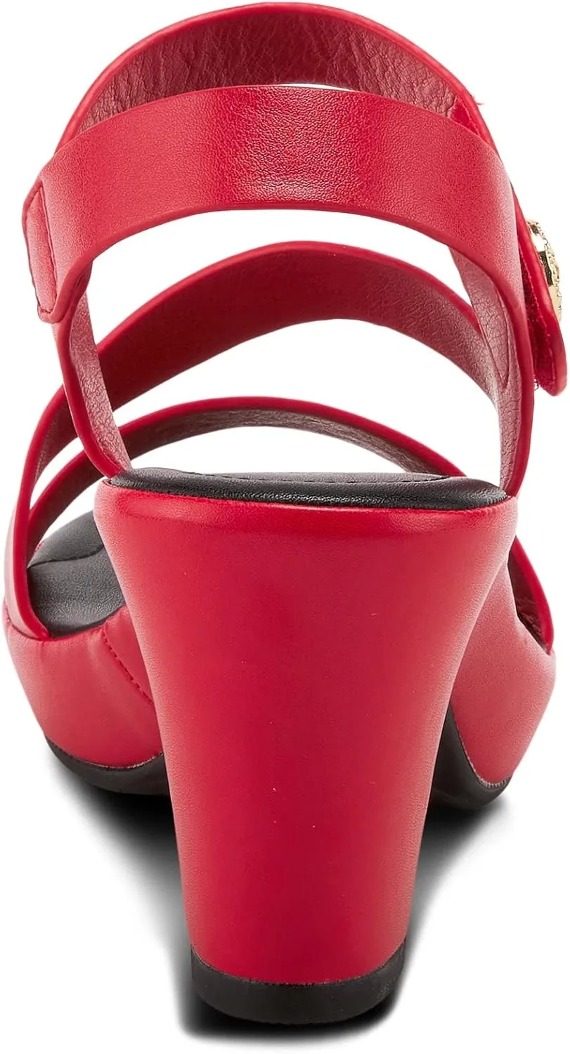 PATRIZIA Spring Step Asymadade Sandals for Women - Low Heel Slip-On Summer Sandals - Ladies Casual Platform Sandal with Hook and Loop