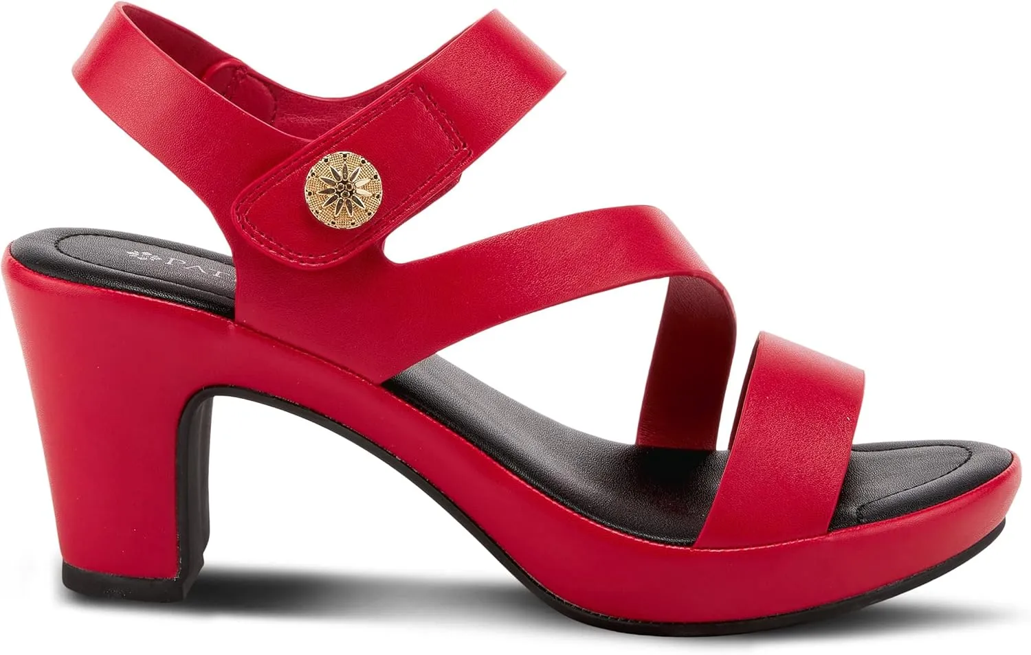 PATRIZIA Spring Step Asymadade Sandals for Women - Low Heel Slip-On Summer Sandals - Ladies Casual Platform Sandal with Hook and Loop