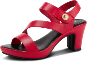 PATRIZIA Spring Step Asymadade Sandals for Women - Low Heel Slip-On Summer Sandals - Ladies Casual Platform Sandal with Hook and Loop