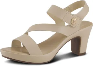 PATRIZIA Spring Step Asymadade Sandals for Women - Low Heel Slip-On Summer Sandals - Ladies Casual Platform Sandal with Hook and Loop