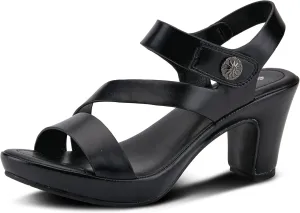 PATRIZIA Spring Step Asymadade Sandals for Women - Low Heel Slip-On Summer Sandals - Ladies Casual Platform Sandal with Hook and Loop