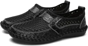 pearlzone Men's Mesh Breathable Walking Loafers,Summer Outdoor Lightweight Slip-on Mesh Casual Shoes Hiking Shoes