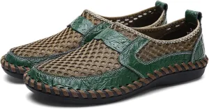 pearlzone Men's Mesh Breathable Walking Loafers,Summer Outdoor Lightweight Slip-on Mesh Casual Shoes Hiking Shoes
