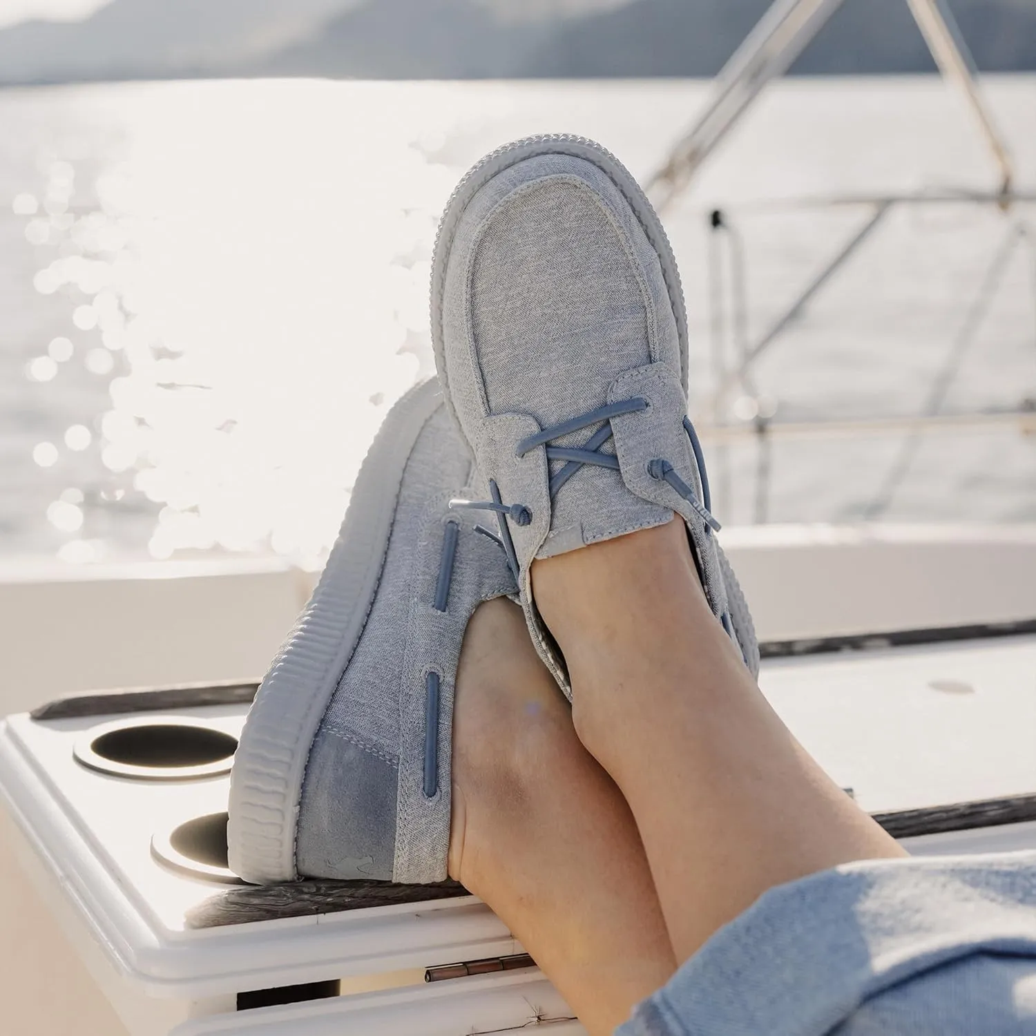 PITAS Santorini Women's Slip-On Shoes | Lightweight Comfortable Casual Shoes | Stylish Daily Wear Loafers for Women | Blue