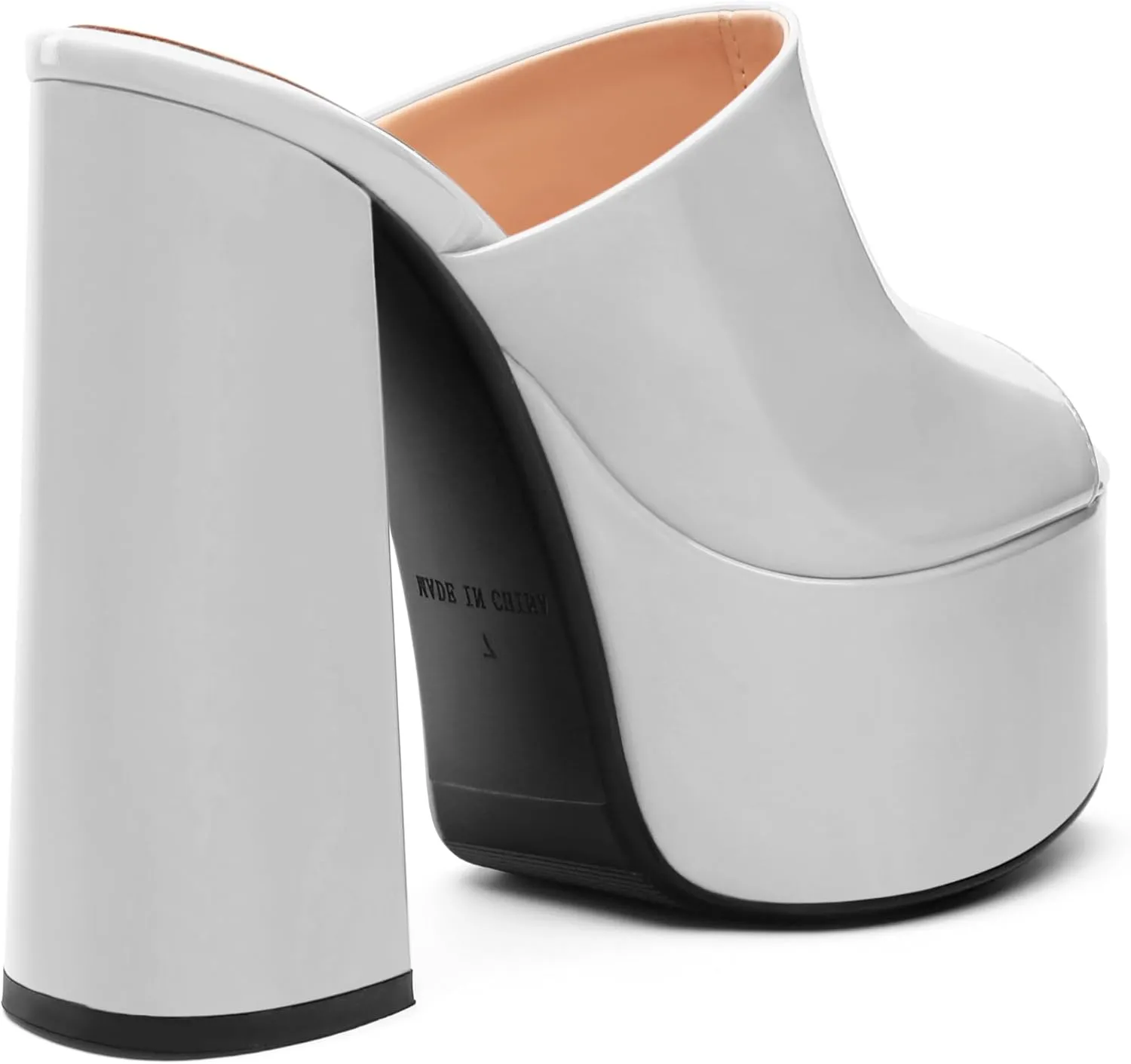Platform Chunky Heels Sandals for Women Slip on Open Peep Toe Slide on Block High Heels Sexy Club Party Candies Shoes 6 Inch