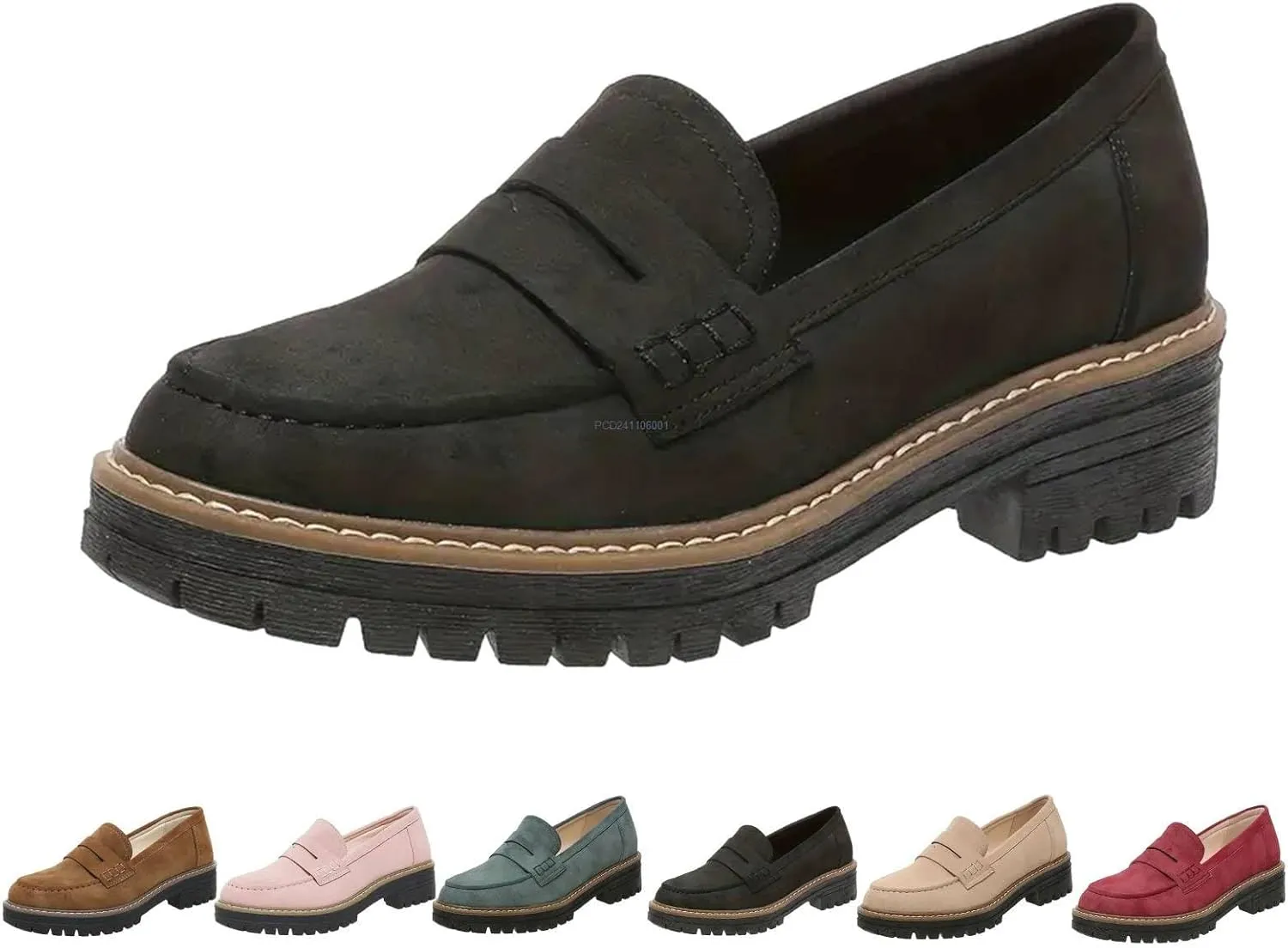 Platform Loafers for Women Suede Penny Loafer Comfort Driving Moccasins Casual Slip-Ons Flats Fashion Business Work Shoes
