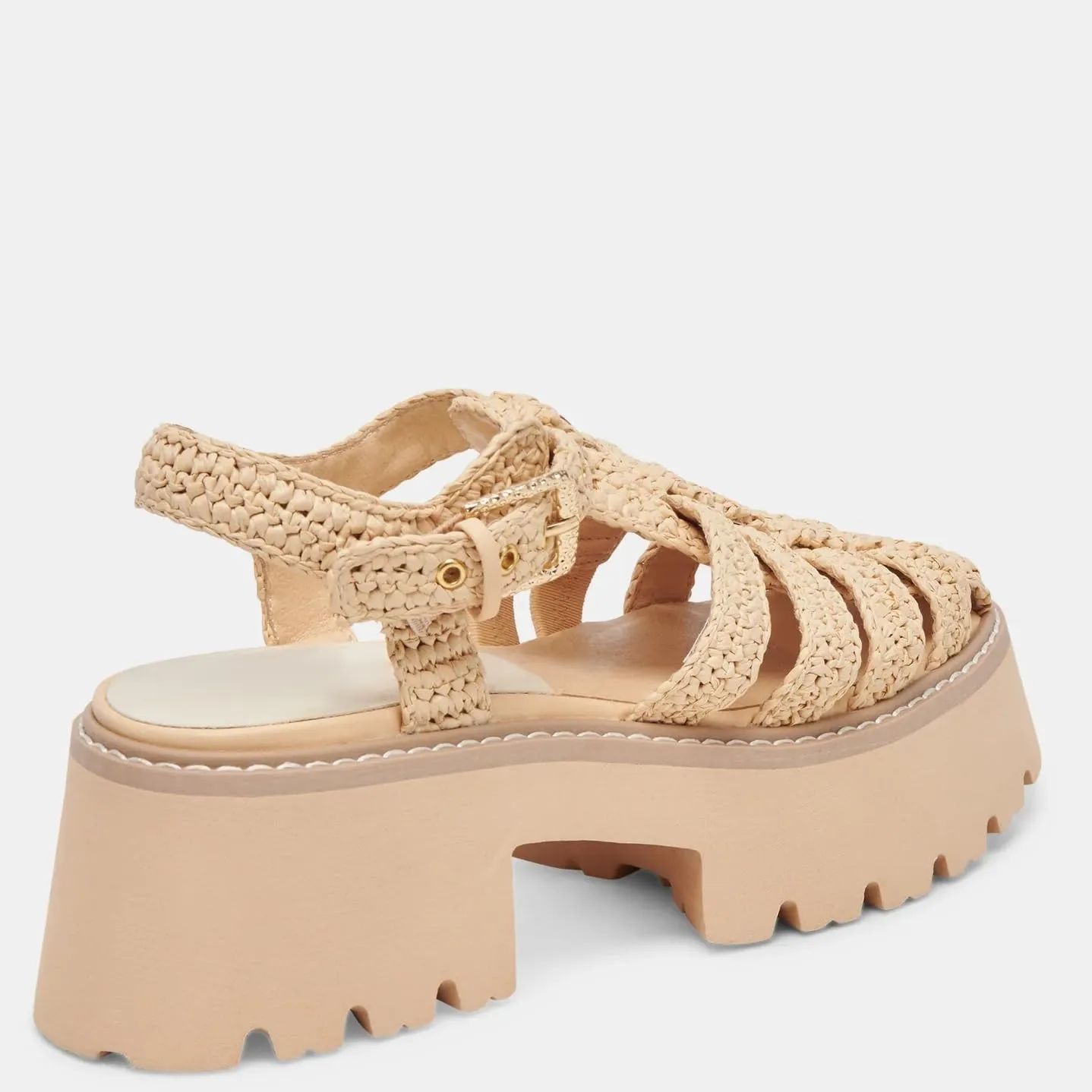Platform Sandals for Women Raffia Espadrille Summer Beach Sandals with Adjustable Buckle Strap Closed Toe Woven Sandals Chunky Fisherman Crochet Sandals