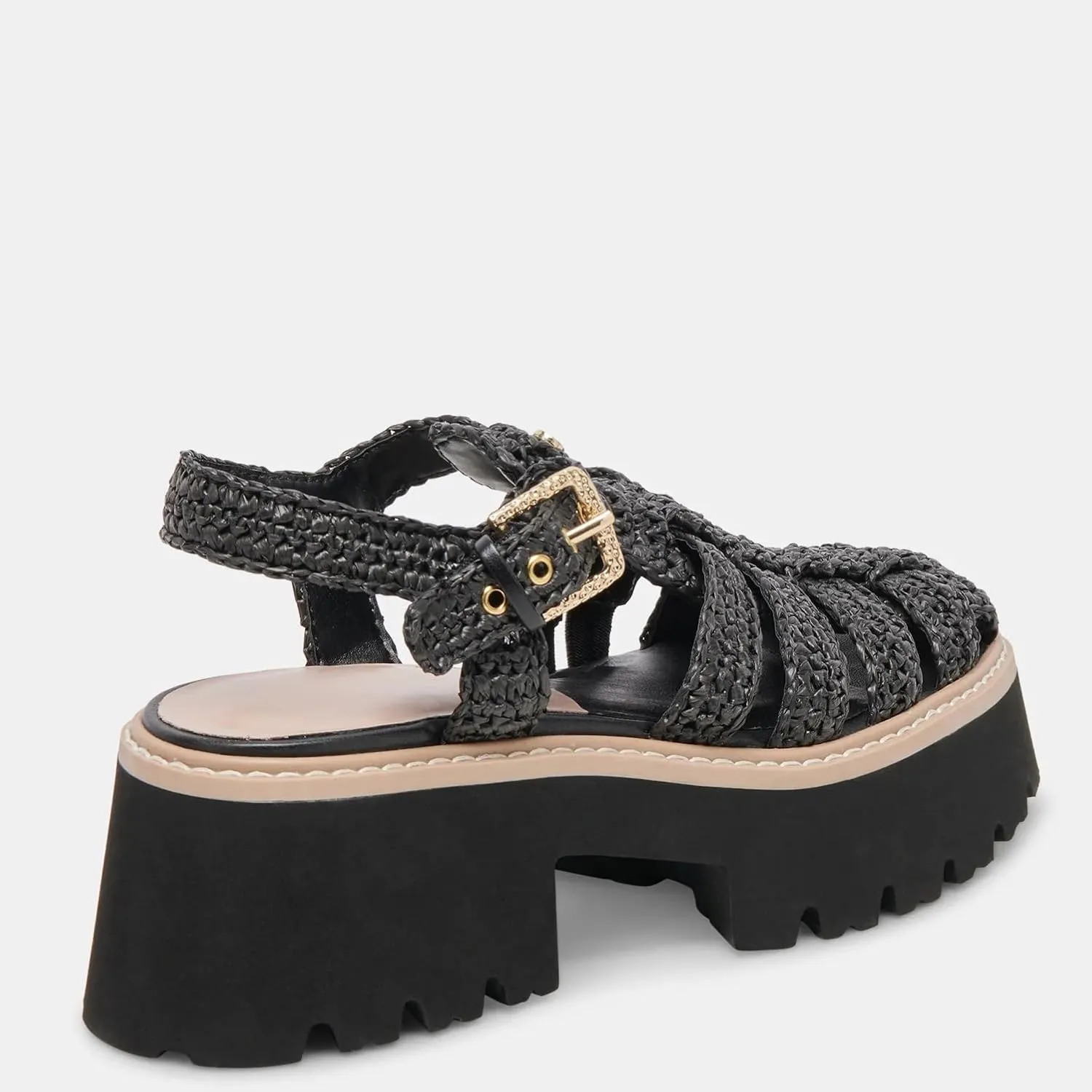Platform Sandals for Women Raffia Espadrille Summer Beach Sandals with Adjustable Buckle Strap Closed Toe Woven Sandals Chunky Fisherman Crochet Sandals